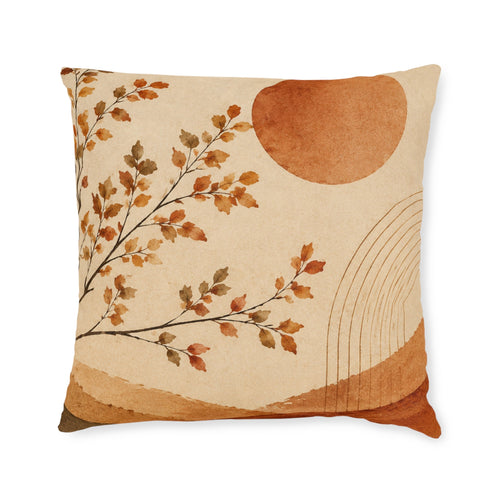 Autumn Breeze Decorative Pillow — Boho Earth Tone Floral Square Pillow - MairaDen