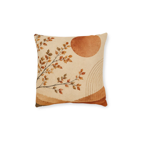 Autumn Breeze Decorative Pillow — Boho Earth Tone Floral Square Pillow - MairaDen
