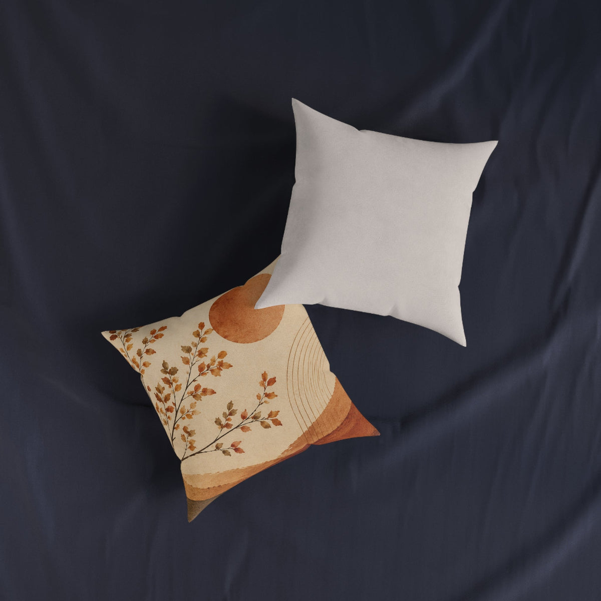 Autumn Breeze Decorative Pillow — Boho Earth Tone Floral Square Pillow - MairaDen